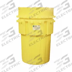 ENPAC Salvage Drum: Polyethylene, 180 gal, Screw-On Lid, Unlined/No Interior Coating, HDPE (MPN 1180-YE). Key specifications — Drum Material: Polyethylene; Drum Head Type: Open Head; UN Rating Solids: Not Rated; UN Rating Liquids: Not Rated; Interior Lining: Unlined/No Interior Coating; Drum Message Text: None; Closing Ring Material: HDPE; For Holding: Transformers.