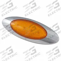 GROTE Clearance Marker Lamp: Clearance Light, LED, Oval, Amber, Screw, Male Bullet Connector (MPN 45583). Key specifications — Lens Color: Amber; Brand: GROTE; Electrical Connection: Male Bullet Connector; Lighting Technology: LED; Mount Type: Screw; SAE Lens Code: P2.