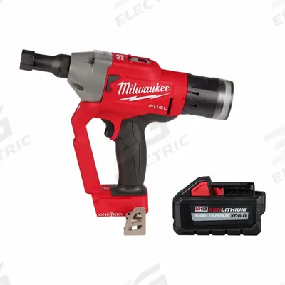 MILWAUKEE Rivet Tool Kit: 1 Battery, No Charger, 1 3/16 in Stroke Lg, 4,500 lbf Pulling Force - Milwaukee Cordless Riveting Tools