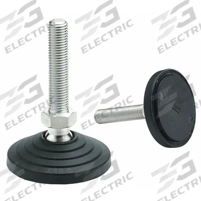 ELESA Male-End Leveling Mount: Swiveling Stud, M10 Thread Size, 80 mm - ESD-Conductive Male Leveling Mounts