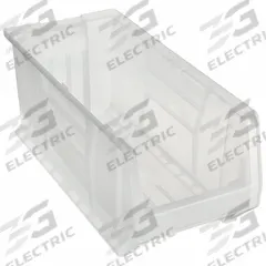 QUANTUM STORAGE SYSTEMS Bin: 23 7/8 in Overall Lg, 11 in x 10 in, Clear, Stacking Capable (MPN QUS953CL). Key specifications — Mobility: Stationary; Material: Plastic; Brand: QUANTUM STORAGE SYSTEMS; Stackable: Stacking Capable.