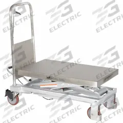 APPROVED VENDOR Scissor Lift Table: Not Powered, 1,000 lb Load Capacity, 32 1/4 in L x 19 1/2 in W (MPN CART-1000-PSS). Key specifications — Platform Material: Stainless Steel; Brand: APPROVED VENDOR.