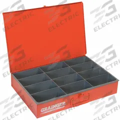 Compartment Drawer: 18 3/8 in x 12 1/2 in x 3 1/8 in, 3 1/16 in x 5 13/16 in x 2 15/16 in, Red (MPN 115-17-S1158). Key specifications — Color: Red; Compartment HxWxD: 3 in x 5-13/16 in x 2-15/16 in; Number of Compartments: 12; Removable Dividers: No; Compatible Manufacturer Model Number: 303-95-945; Brand: DURHAM MFG.