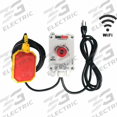 SUMP ALARM High Water Alarm: Leak, 120V AC, Auto/Manual, 90 dB, Audio/Visual, 1 Alarm Inputs - Wi-Fi Enabled Liquid-Level Alarms