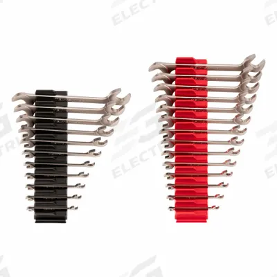 TEKTON Open End Wrench Set: Chromium Molybdenum Steel, Satin, 25 Tools - SAE & Metric, Double End, Open End Wrench Sets
