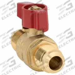 APPROVED VENDOR Manual Two-Way Ball Valve: 5/8 in, Brass, Straight, Flare x Flare, Two-Piece, Tee (MPN G-GBVF-58). Key specifications — Brand: APPROVED VENDOR; Handle: Tee.