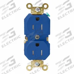 LEVITON Plugs and Receptacles: Duplex, 5-15, Blue, 125V AC, 15 A, 2 Pole / 3 Wire (MPN 5262-SGB)