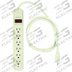 APPROVED VENDOR Outlet Strip: 6 Outlets, 4 ft Cord Lg, 1,050 J Rated Energy, 15 A Current, White (MPN 52NY52). Key specifications — Brand: APPROVED VENDOR; Mounting Style: Keyhole.