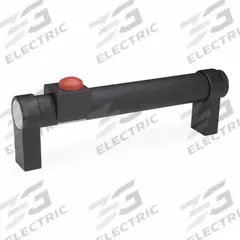 JW WINCO Pull Handle: Black, 1 Buttons, 12 Pin M12, Changeover, 6.81 in Grip Lg, 9.96 in Handle Lg (MPN 331-200-SW-T1-1). Key specifications — attr1322661: Black; attr1322663: Aluminum; attr1322682: 24 V DC; attr1322684: Changeover; attr1322685: IP54; attr1322680: 1; attr1322681: 12 Pin M12; attr1322683: Red.