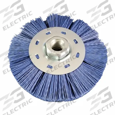 DICO Abrasive Wheel Brush: Nylon, 4 1/2" Dia x 1/2" Wd, 5/8"-11 Arbor, 0.03 in Fill - Deburring Brushes for All Metals