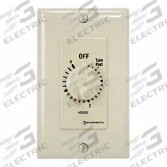 INTERMATIC Spring-Wound Timer: 4 hr Max, SPDT, 277V AC, No Wall Plate Included, Ivory (MPN FD34H). Key specifications — Brand: INTERMATIC; Includes Hold: No Hold Included.