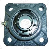 NTN 4 Bolt Flange Bearing: Radial Ball, 1 in Bore, Cast Iron, Set Screws, 3 25/32 in Lg, Square (MPN UCFU-1MFG1). Key specifications — Bore Type: Cylindrical; Brand: NTN; Lubricant Material: NLGI #3 Equivalent; Mounting Bolt Size: 7/16 in; System of Measurement: Inch.