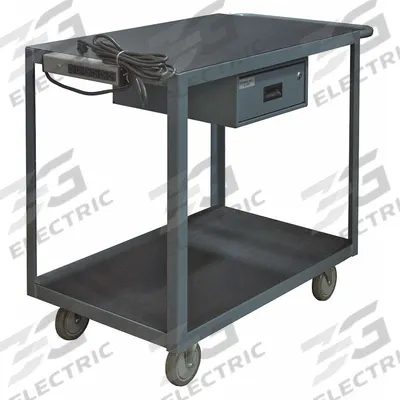 APPROVED VENDOR Metal Shelf Cart: 1,200 lb, 42 in L x 24 in W x 36 in H Overall Dim, Flush Lip - Instrument Carts with Flush Metal Shelves