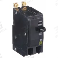 SQUARE D Miniature Circuit Breaker: 100 A, 120/240V AC, Single Phase, 10kA at 120/240V AC, 2 Poles (MPN QOB2100H). Key specifications — Phase: Single; Amps: 100 A; AC Voltage Rating: 120/240V AC; Max. AIR Rating: 10kA at 120/240V AC; For Use With: Square D NQOD Panelboards; Brand: SQUARE D.