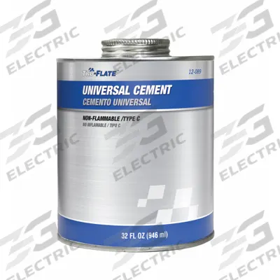 TRU-FLATE Universal Cement: Universal Cement, Liquid, Can, 1 qt Container Size, Universal - Tire Patching & Curing Cements