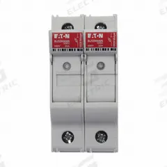 BUSSMANN Fuse Block: Finger-Safe, 2 Pole, 600 V AC, DIN Rail Mounting, Box Lug Termination (MPN CHM2DIU). Key specifications — Brand: BUSSMANN.
