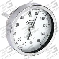 DWYER Min/Max Dial Thermometer: -40°F to 160°F to -40°C to 71.1°C, +/- 2% Accuracy, 3 in Dial Dia (MPN BTM3404D). Key specifications — Brand: DWYER; Accuracy: +/- 2%.