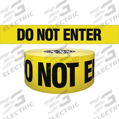 APPROVED VENDOR Barricade Tape: 1,000 ft Lg, 3 in Wd, Do Not Enter Legend - Restricted Access Messaging Barrier Tape