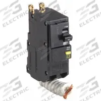 SQUARE D Miniature Circuit Breaker: 50 A, 120/240V AC, Single Phase, 10kA at 120/240V AC, 2 Poles (MPN QOB250GFI). Key specifications — Phase: Single; Amps: 50 A; AC Voltage Rating: 120/240V AC; Max. AIR Rating: 10kA at 120/240V AC; For Use With: QO Load Centers and NQ Panelboards; Brand: SQUARE D.