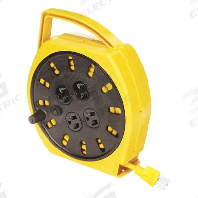 APPROVED VENDOR Extension Cord Reel: 25 ft Cord Lg, 16 AWG, 5-15R Retractable End, SJT - Hand-Winding Cord Reels