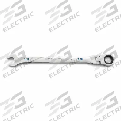GEARWRENCH Combination Ratcheting Wrench: Alloy Steel, Full Polish Chrome, 13 mm Head Size - Metric Spline Ratcheting Combination Wrenches