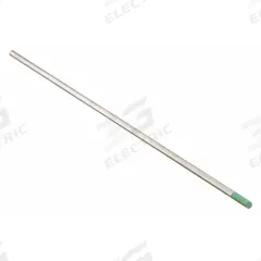 UNIWELD Tungsten Electrode: Pure Tungsten, 1/8 in x 7 in, Green, EWP, 10 PK (MPN WEDH9). Key specifications — Brand: UNIWELD; Overall Length: 7 in; AWS Classification: EWP; Welding Current Designation: AC; Color: Green.