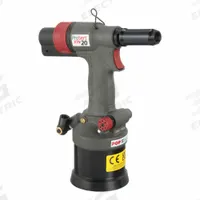 POP AVDEL Air Nut Riveter: 1 in Stroke Lg, 3,200 lbf Pulling Force, 1/4 in Female NPT (MPN 74202-00003). Key specifications — attr1320925: M6; attr1320930: NPT; attr1320934: No; attr1320955: POP AVDEL.