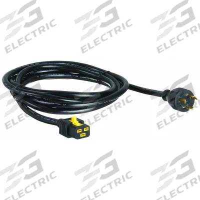 APC BY SCHNEIDER ELECTRIC Power Cord: 10 ft Lg, 3/12, L5-20P Plug, Locking C19 Receptacle - Electronic Equipment Power Cords