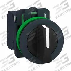 SCHNEIDER Selector Switch: 30 mm Panel Mounting Size, 3 Positions, Short Lever, 2NO, Non-Metallic (MPN XB5FD53). Key specifications — AC Contact Rating: 6 A @ 120 V; Action: Momentary/Maintained/Momentary; Cam: No Cam Included; DC Contact Rating: 0.1 A @ 600 V; Hazardous Location Specification: Not Rated; Operator Head Material: Plastic; Operator Head Type: Short-Handled Knob; Operator Illumination: Non-Illuminated.