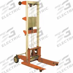 WESCO Winch Lift: 500 lb, 22 1/2 in L x 4 in W Fork, 35 in L x 24 in W x 68 in H Overall Dim, Cable (MPN 273511). Key specifications — Width Across Forks: 4 in; Brand: WESCO.
