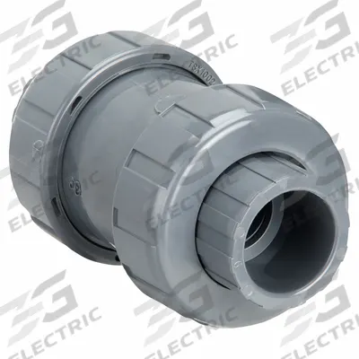 HAYWARD Check Valve: Ball, Inline Valve Body, PVC, 1 in Pipe Size, True Union Socket/NPT - PVC Ball Check Valves