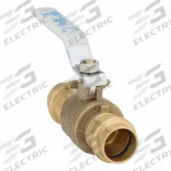 APOLLO Manual Two-Way Ball Valve: 3/4 in, Brass, Straight, Press x Press, Full Port Ball Port (MPN 94VLF10401B). Key specifications — Brand: APOLLO; Handle: Lever.