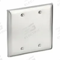 CALBRITE Electrical Box Cover: 2 Gangs, Blank, For Square Box Shape, Stainless Steel (MPN S607BLPLTD). Key specifications — Brand: CALBRITE; For Box Shape: Square; Material: Stainless Steel; Cover Design: Blank.