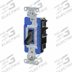 HUBBELL Wall Switch: Toggle Switch, Single Pole, Maintained, Black, 120/277V AC, 15 A (MPN HBL1201STBK). Key specifications — Illuminated: No; Voltage Rating: 120/277V AC.
