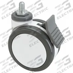 APPROVED VENDOR Stem Caster: Swivel, 4 in Wheel Dia., Metric, 2 1/2 in Wheel Wd, 120 mm Mounting Ht (MPN 2450240900720010805). Key specifications — attr1111390: APPROVED VENDOR; attr1111403: Roller; attr1111394: M12; attr1111436: Gray; attr1176848: Swivel with Total Lock.