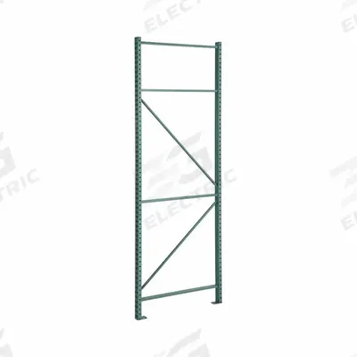 STEEL KING Pallet Rack Upright: Teardrop, 8 ft Overall Ht, 48 in x 3 in, Green - Steel King Impact-Resistant Teardrop Pallet Rack Uprights