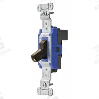 HUBBELL Wall Switch: Toggle Switch, 3-Way, Maintained, Brown, 120/277V AC, 15 A (MPN SNAP1203BR). Key specifications — Illuminated: No; Voltage Rating: 120/277V AC.
