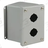 WIEGMANN Push Button Enclosure: 30mm, 2 Holes, Carbon Steel, NEMA 12/13 (MPN WPBA2). Key specifications — attr211299: WIEGMANN; attr1043605: Oil-Tight and Dust-Tight.