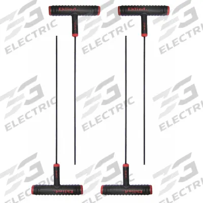 EKLIND Hex Key: 1 Ball Ends, 3/32 in Tip Size, SAE, Long, Alloy Steel, Black Oxide - T-Shaped Hex Keys