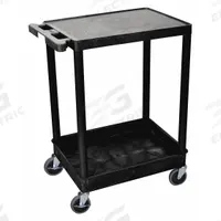 APPROVED VENDOR Utility Cart: 300 lb, 2 Shelves, 24 in L x 18 in W Self, Black, Flat (MPN STC21-B). Key specifications — Shelf Color: Black; Brand: APPROVED VENDOR; Caster/Wheel Configuration: (2) Swivel.