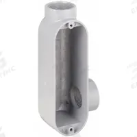 Conduit Outlet Body: Aluminum, 1 1/4 in Trade Size, LR Body, 30.8 cu in Body Capacity, Threaded Hub (MPN LR125). Key specifications — Finish: Powder Coated; For Use With: RMC; Brand: RACO; Hub Style: Threaded.