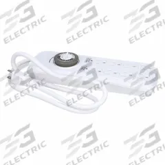 WOODS Power Strip: 8 Outlets, 3 ft Cord Lg, 15 A Current, Not UL Rated for Healthcare, White, 5-15P (MPN 22575WD). Key specifications — attr1326918: WOODS; attr1326934: Non Mounting.