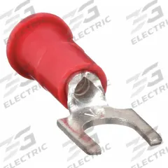3M Fork Terminals: Red, Vinyl, #6 Stud Size, 22 AWG – 18 AWG Wire Range, Locking Fork, 1,000 V (MPN LFV18-6Q). Key specifications — Barrel Style: Funnel; Manufacturer Part Number: LFV18-6Q; Brand: 3M; Series: TR.