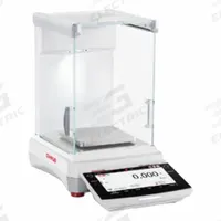 OHAUS Lab Scale: 1,200 g Capacity, 1 mg Readability, ct/dwt/g/gr/kg/lb/mg/oz/ozt, 1 mg Repeatability (MPN EXP1203N/AD). Key specifications — Brand: OHAUS; Display Type: TFT Touchscreen.