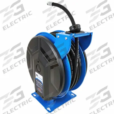 MACNAUGHT Slow Return Oil Hose Reel: 50 ft. (1/2 I.D.), 1/2 in MNPT x 1/2 in MNPT - Controlled-Retraction Oil Spring-Return Hose Reels