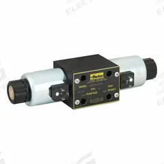PARKER Hydraulic Directional Valve: 34.3 gpm Max Flow Rate, D05 NFPA Size, Three Positions, Manifold (MPN D3W004CNJW). Key specifications — attr1018253: PARKER; attr1018274: D05; attr1018283: Manifold; attr1018249: D3W004CNJW; attr1018300: Manual; attr1018289: D3W.