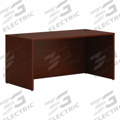 HON Desk Shell: Laminate, Mahogany, 0 Pedestals, 0 Drawers, 60 in Overall Wd - Desk Shells
