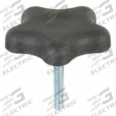 INNOVATIVE COMPONENTS Hand Knob: 5 Point, Plastic w/ Steel Thread, 1/4"-20 Thread - 5-Arm Knobs with Threaded Stud