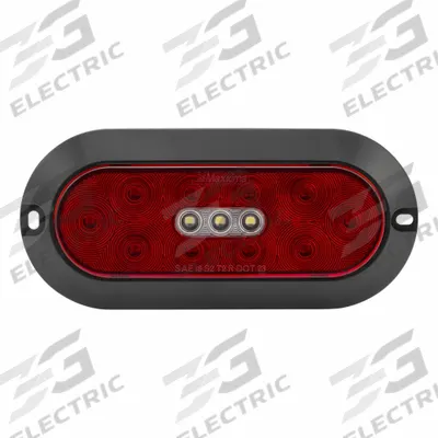 MAXXIMA Surface Mount Oval Hybrid: LED, Stop, Turn, and Tail Combo Light, Red/White - Stop, Turn & Tail Combination Lights