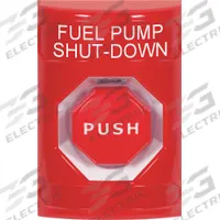 SAFETY TECHNOLOGY INTL Fuel Pump Shutdown Push Button: 4 7/8 in Ht, 3 3/16 in Dp, 3 1/4 in Wd, Red (MPN SS2002PS-EN). Key specifications — Color: Red; Product Type: Fuel Pump Shutdown Push Button; Operation Type: Push Button; ADA Compliant: Yes; Brand: SAFETY TECHNOLOGY INTERNATIONAL.